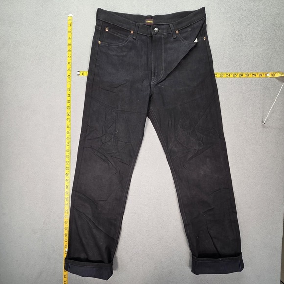 Lee 101 50s Rider Jeans Mens New Selvedge Black Raw Denim Straight Fits 32x30